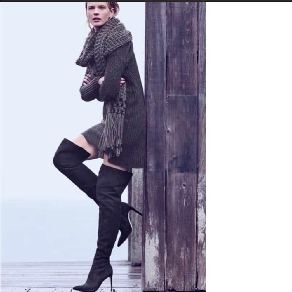 Sam Edelman Bernadette black suede over the knee stiletto boots. Size 6 1/2, NWT